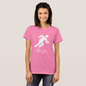 "iRun"レディースランニングシャツ Tシャツ (正面フル)