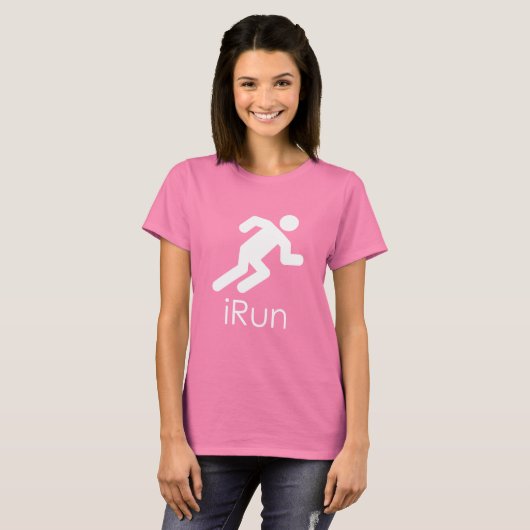 "iRun"レディースランニングシャツ Tシャツ (正面フル)