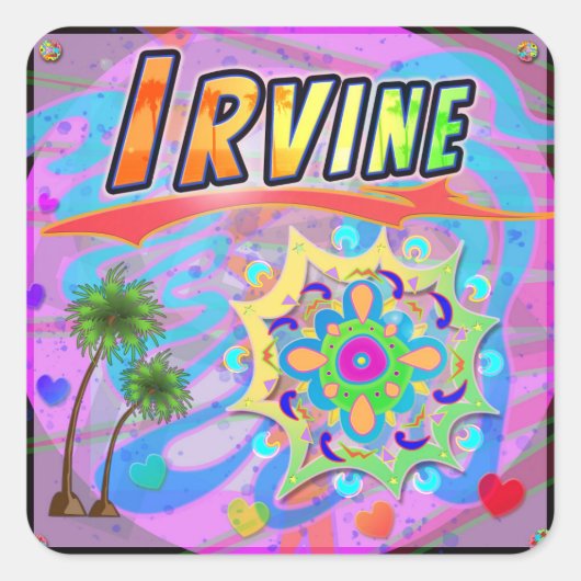 Irvineの真の進捗状況のステッカー スクエアシール (正面)