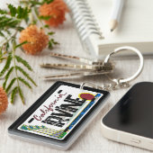 Irvine California flag license plate keychain キーホルダー (正面右)