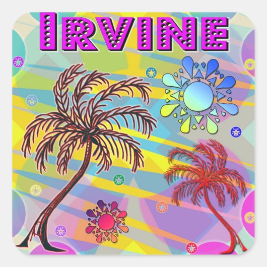 Irvine Happy and Hopeステッカー スクエアシール (正面)