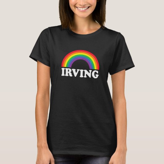 Irving Rainbow LGBTQ Gay Pride Lesbians Queer Tシャツ (正面)