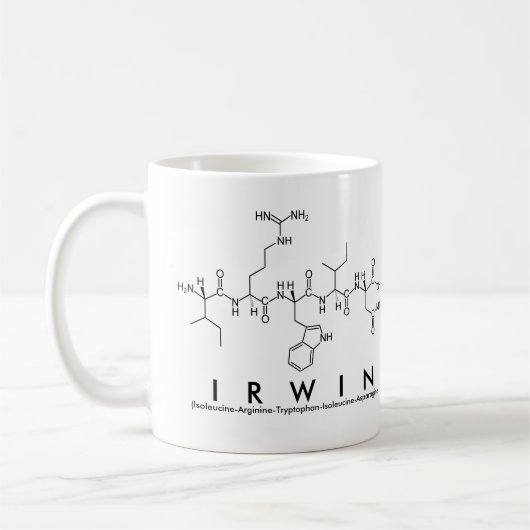 Irwinペプチド名mug コーヒーマグカップ (左)