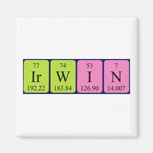 Irwin周期表名磁石 マグネット