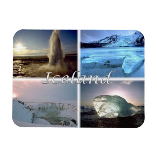 ISアイスランド – ジョクルサロン – グルフォス –  マグネット (横)