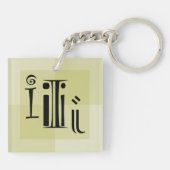 Isタイポグラフィアエレガントートをモノグラムの突き止め キーホルダー (裏面)