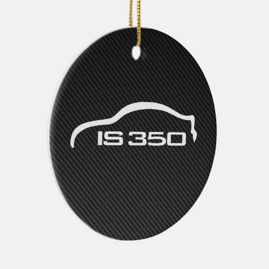IS350フェイクなカーボンとの白いシルエットのロゴ セラミックオーナメント (右)