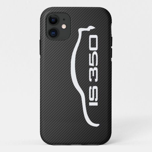IS350フェイクなカーボンとの白いシルエットのロゴ Case-Mate iPhoneケース (裏面)