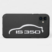 IS350フェイクなカーボンとの白いシルエットのロゴ Case-Mate iPhoneケース (裏面(横))