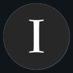 I's 結婚 Monogram Black Stickers ラウンドシール<br><div class="desc">このステッカーは私のモノグラムエレガントを特徴としている。素晴らし結婚式の引き出物等</div>