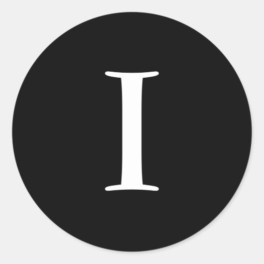 I's 結婚 Monogram Black Stickers ラウンドシール (正面)