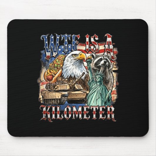 Is a kilometer funny 4th of july founding father  マウスパッド (正面)