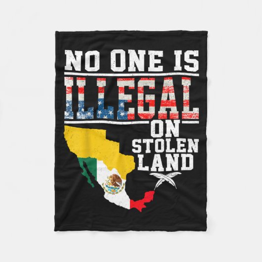 Is Illegal On Stolen Land Native Americans  フリースブランケット (正面)