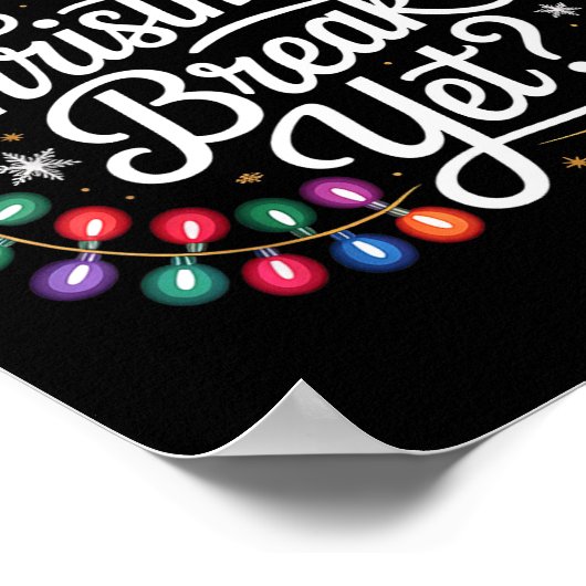 Is It Christmas Break Yet Xmas Lights Red Plaid Sa ポスター (角)