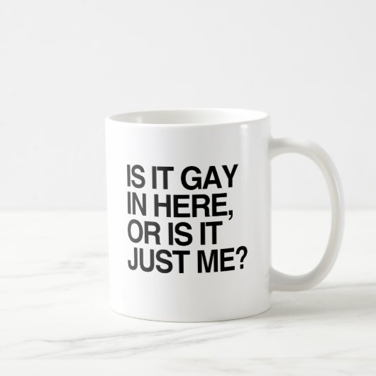 IS IT GAY IN HERE -.png コーヒーマグカップ (右)