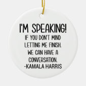I's - Kamala Harrisフェミニズム話を議論するバイデン氏 セラミックオーナメント (正面)