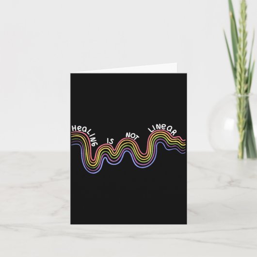 is Not Linear Funny Rainbow Mental Health カード (正面)