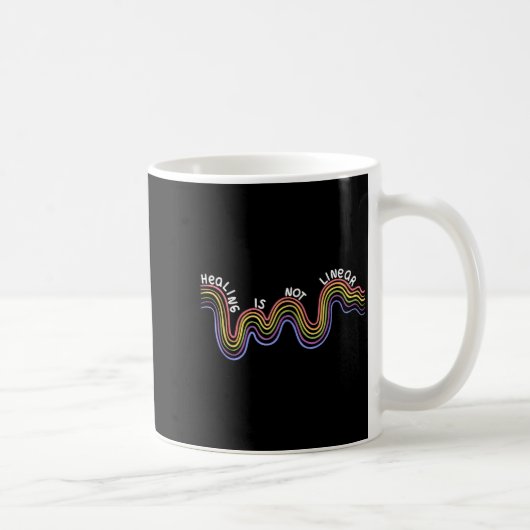 is Not Linear Funny Rainbow Mental Health コーヒーマグカップ (右)