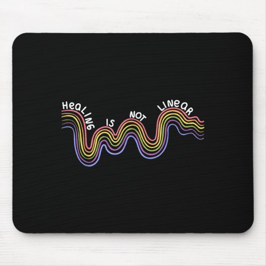 is Not Linear Funny Rainbow Mental Health マウスパッド (正面)