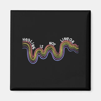 is Not Linear Funny Rainbow Mental Health マグネット