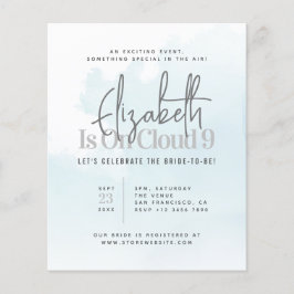 Is On Cloud 9ブライダルシャワーモダン招待 チラシ