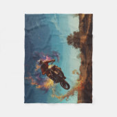 I's On Fire - Motocrossライダー フリースブランケット (正面)