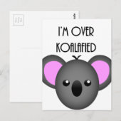 I's Over Koalafied - Koala おもしろい Animal Pun ポストカード (正面/裏面)