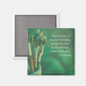 Is Poetryプ絵画ルタルチ静か引用文磁石 マグネット (正面/裏面)