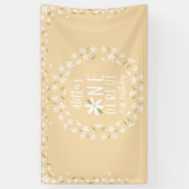 Is She Onederfulイエローデイジー誕生日バナー 横断幕 (縦)