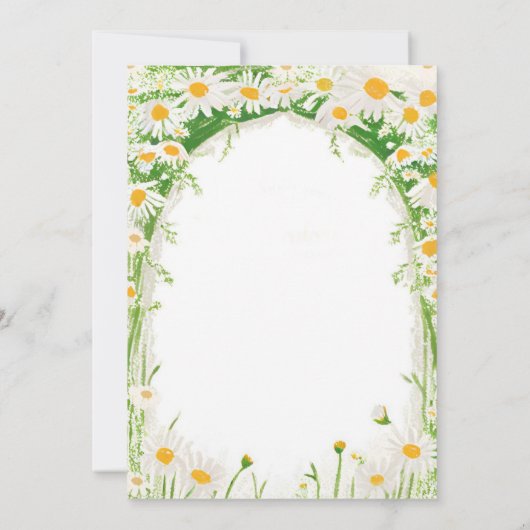 Is She ONEderfulホワイトデイジーファースト誕生日 招待状 (裏面)