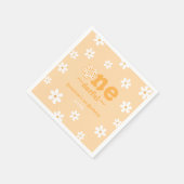 Is She OnederfulレトロGroovyフローラ誕生日 スタンダードカクテルナプキン (角)