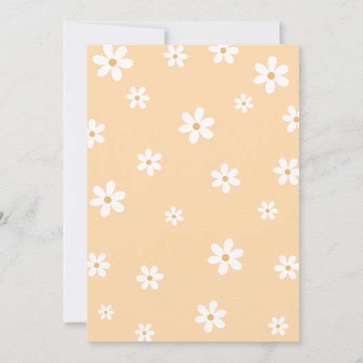 Is She OnederfulレトロGroovyフローラ誕生日 招待状 (裏面)