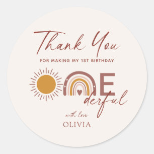 Is She Onederful 1st Birthday ラウンドシール