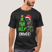 Is This Jolly Enough Black Cat Merry Christmas Tre Tシャツ (正面)