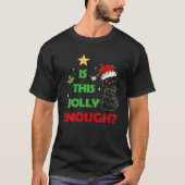 Is This Jolly Enough Christmas Cute Cat Lights Fun Tシャツ (正面)
