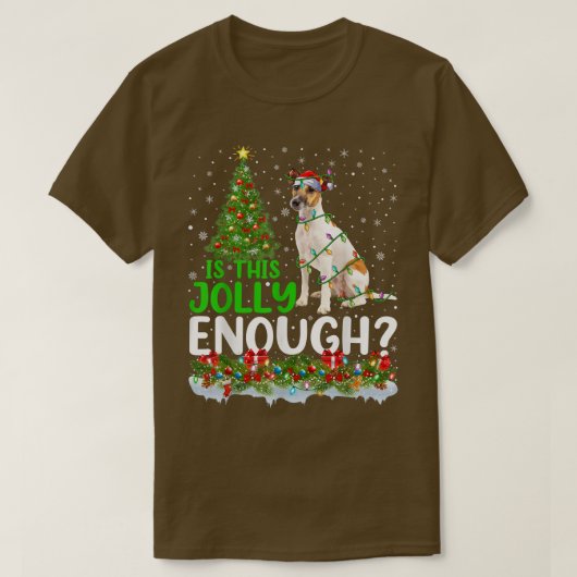Is This Jolly Enough Fo Terrier Dog Christmas Tree Tシャツ (デザイン正面)