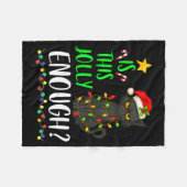 Is This Jolly Enough Funny Black Cat Christmas Tre フリースブランケット (正面(横))