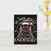 Is This Jolly Enough Funny Cat Christmas Meme  カード (黄色い花)