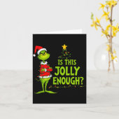 Is This Jolly Enough Funny Christmas Tree Lights H カード (黄色い花)