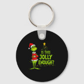 Is This Jolly Enough Funny Christmas Tree Lights H キーホルダー (正面)