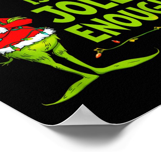 Is This Jolly Enough Funny Christmas Tree Lights H ポスター (角)