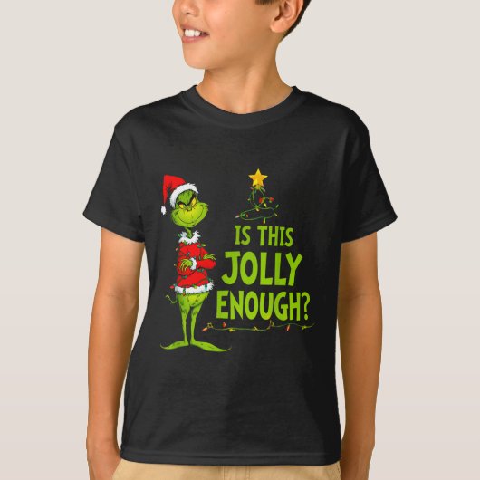 Is This Jolly Enough Funny Christmas Tree Lights H Tシャツ (正面)