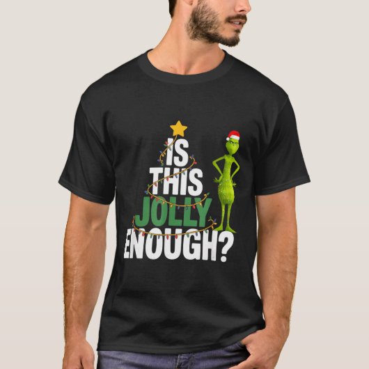 Is This Jolly Enough Funny Christmas Tree Lights H Tシャツ (正面)