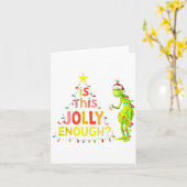 Is This Jolly Enough Green Funny Merry Christmas T カード (黄色い花)