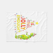 Is This Jolly Enough Green Funny Merry Christmas T フリースブランケット (正面(横))