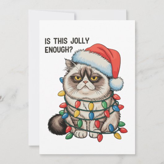 Is This Jolly Enough Grumpy Cat Christmas Lights シーズンカード (正面)