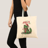 Is This Jolly Enough? Grumpy Holiday Cat トートバッグ (正面(商品))
