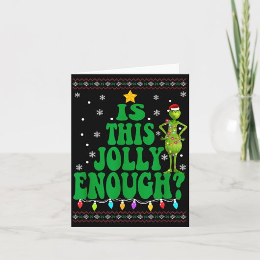 Is This Jolly Enough Merry Christmas Tree Lights F カード (正面)