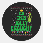 Is This Jolly Enough Merry Christmas Tree Lights F ラウンドシール (正面)