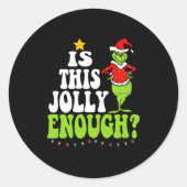 Is This Jolly Enough Merry Christmas Tree Lights F ラウンドシール (正面)